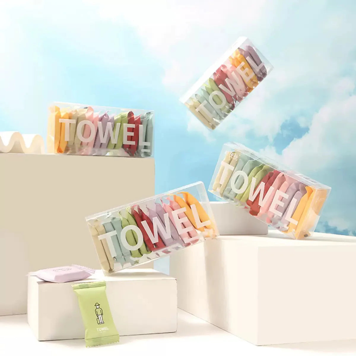 14/7PCS disposable compressed towel cloth thickened cotton bath towel travel cleaning alternate view