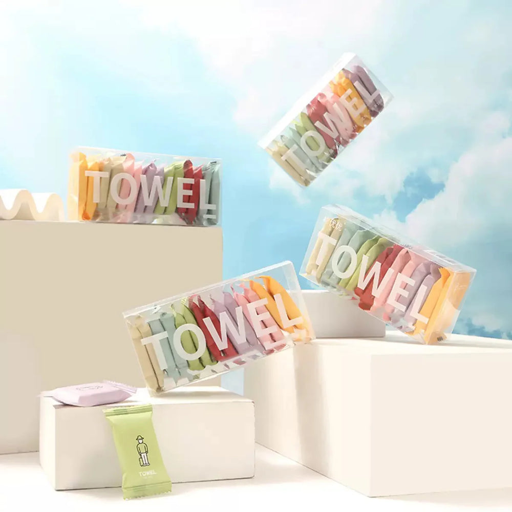 14/7PCS disposable compressed towel cloth thickened cotton bath towel travel cleaning alternate view