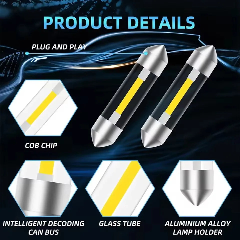 12V Car Reading Lamp | Double-Point LED Interior Light for C5W Bulb Upgrade detail view