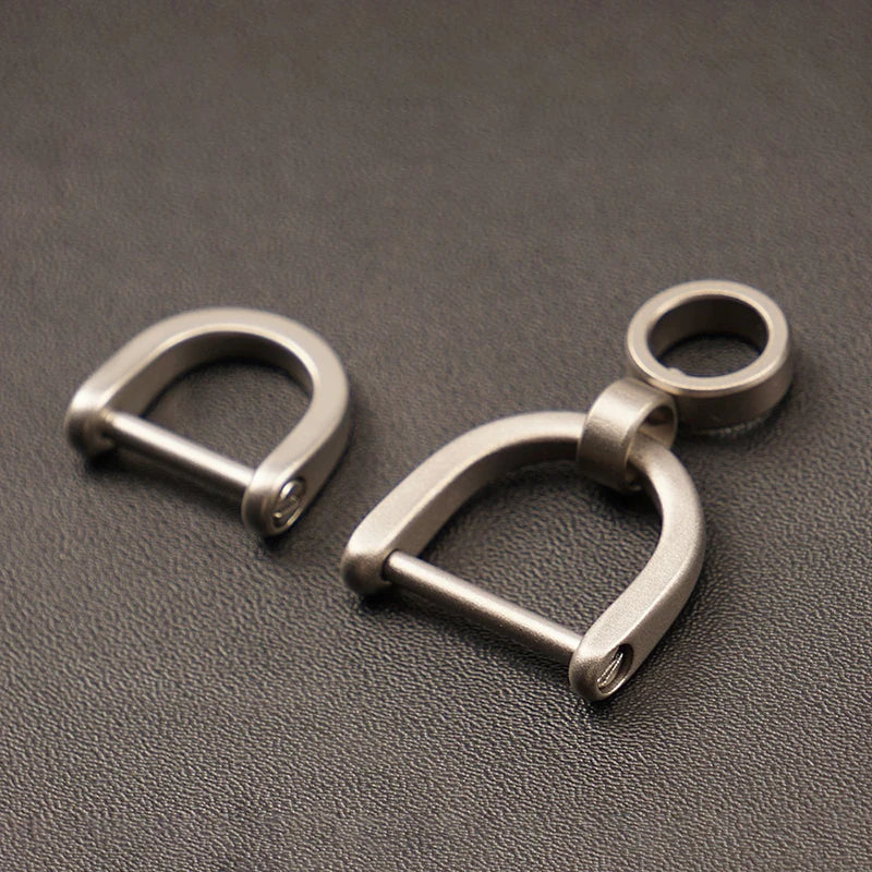Titanium D Ring Key Shackle | U Shape Horseshoe Clasp for Car Key Fob and DIY Leather alternate view