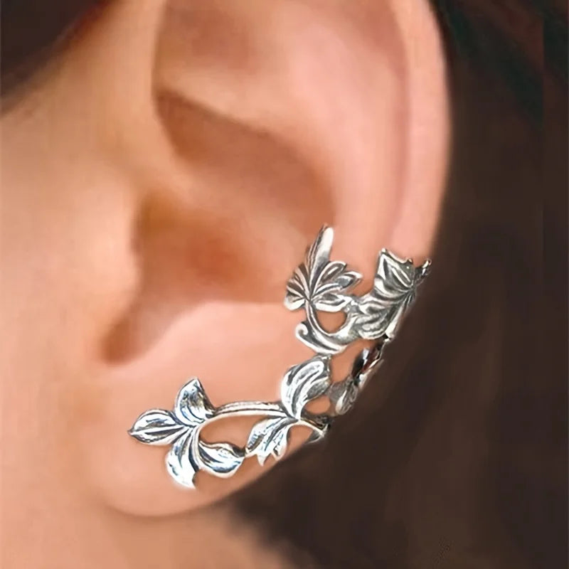 Bohemian Style Retro Leaf Shaped Ear Clips For Women Fashion Vine Shape Ear Clip Daily Wearable Acce