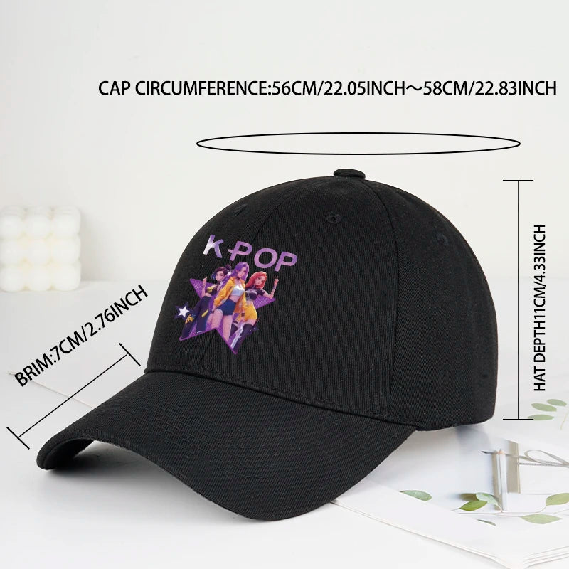 K-POP Cartoon Girl Group Baseball Cap | Unisex Retro Adjustable Dad Hat alternate view