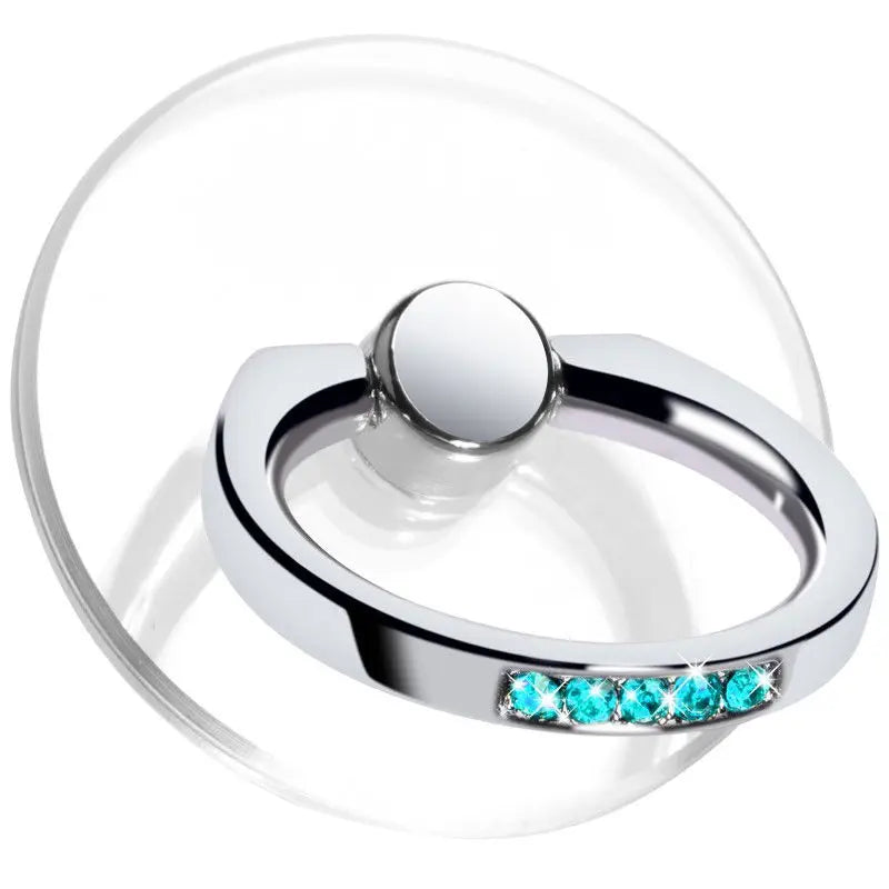 Transparent Cell Phone Ring Holder Stand 360°Degree Rotation Clear Finger Grip Kicksta close-up view