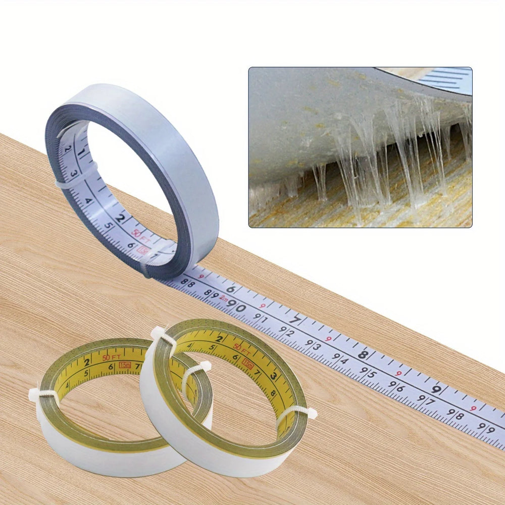 Steel Adhesive Tape Measure, Imperial and Metric Scale Ruler Sticker, Left To Right Read detail view