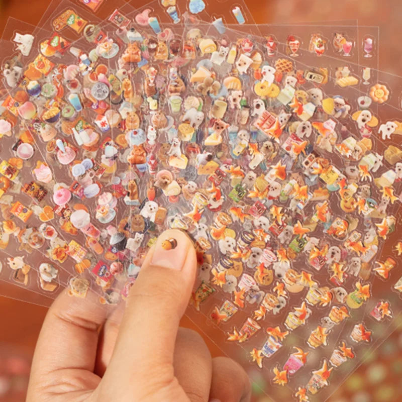 72pcs/4bags PETt Mini Pattern Small Nose-Shaped Cut-Out Film Stickers DIY Journal Fra alternate view