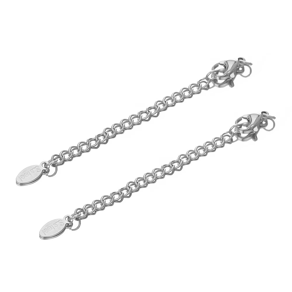 10pcs Stainless Steel Extension Chains with Lobster Clasps | DIY Jewelry Findings alternate view