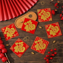 5pcs 2026 Year of the Horse Spring Festival Mini Fu Character Stickers | Chinese Lunar N detail view