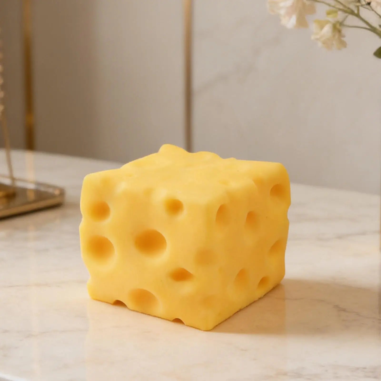 Squishy Cheese Cube Fidget Toy | Slow Rebound Stress Relief Sensory Toy lifestyle view