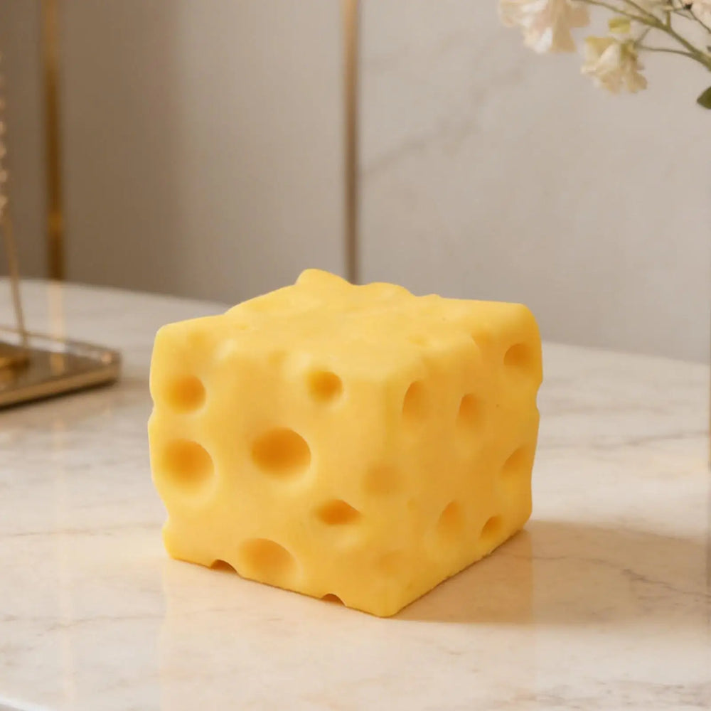 Squishy Cheese Cube Fidget Toy | Slow Rebound Stress Relief Sensory Toy lifestyle view