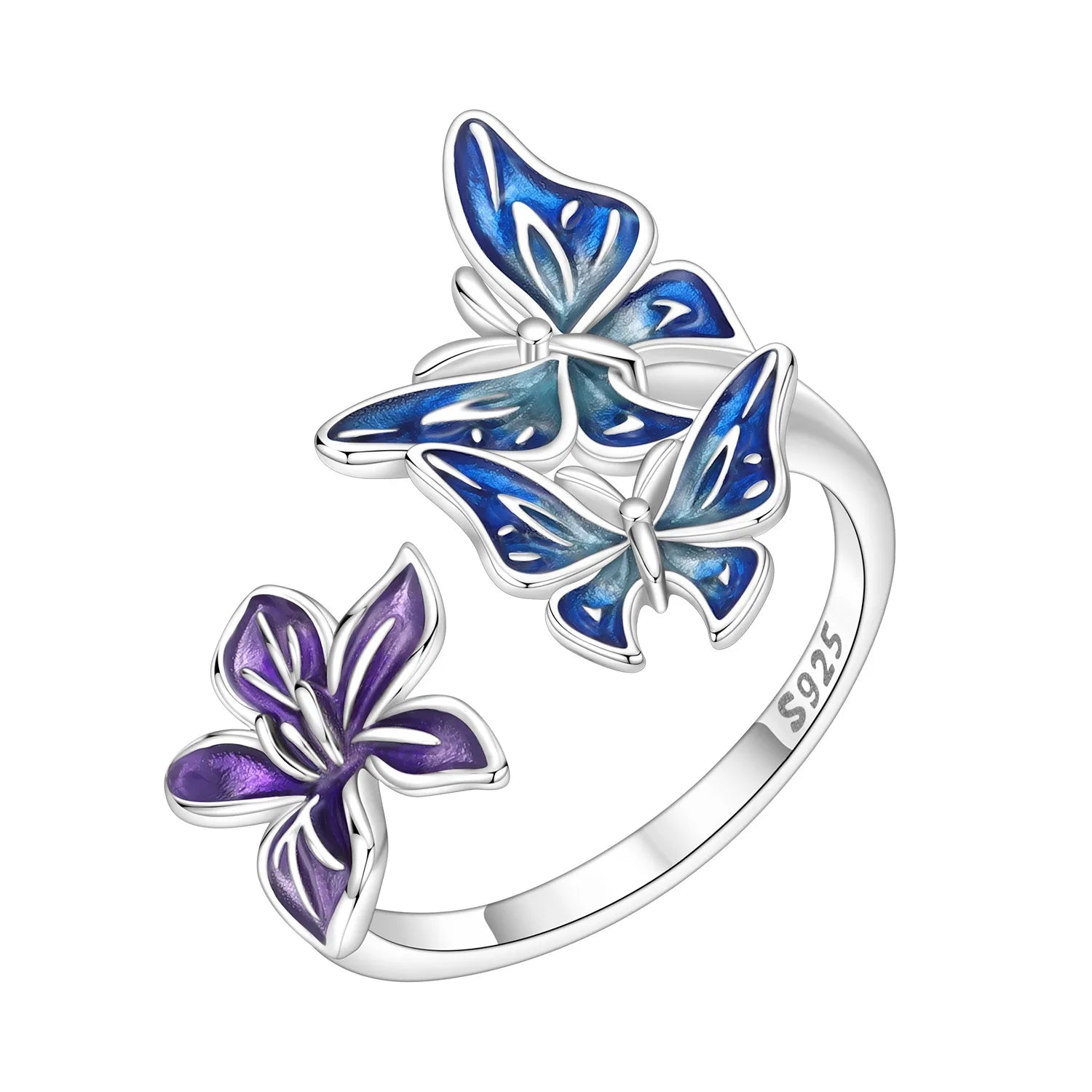 2026 HOT Sale 925 Sterling Silver Open Rings Adjustable Mermaid Heart Inlaid Zircon R lifestyle view