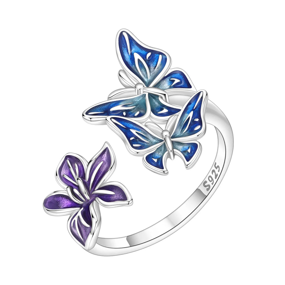 2026 HOT Sale 925 Sterling Silver Open Rings Adjustable Mermaid Heart Inlaid Zircon R lifestyle view