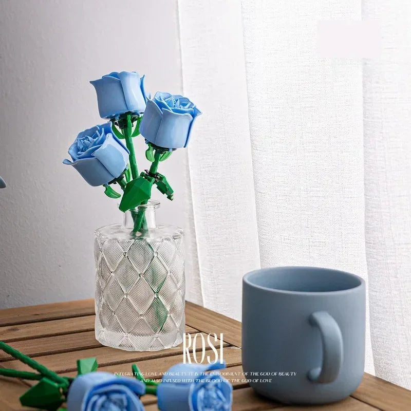Eternal Flower Rose Building Block Set | Compatible Gift for Valentine's Day Teachers Da detail view
