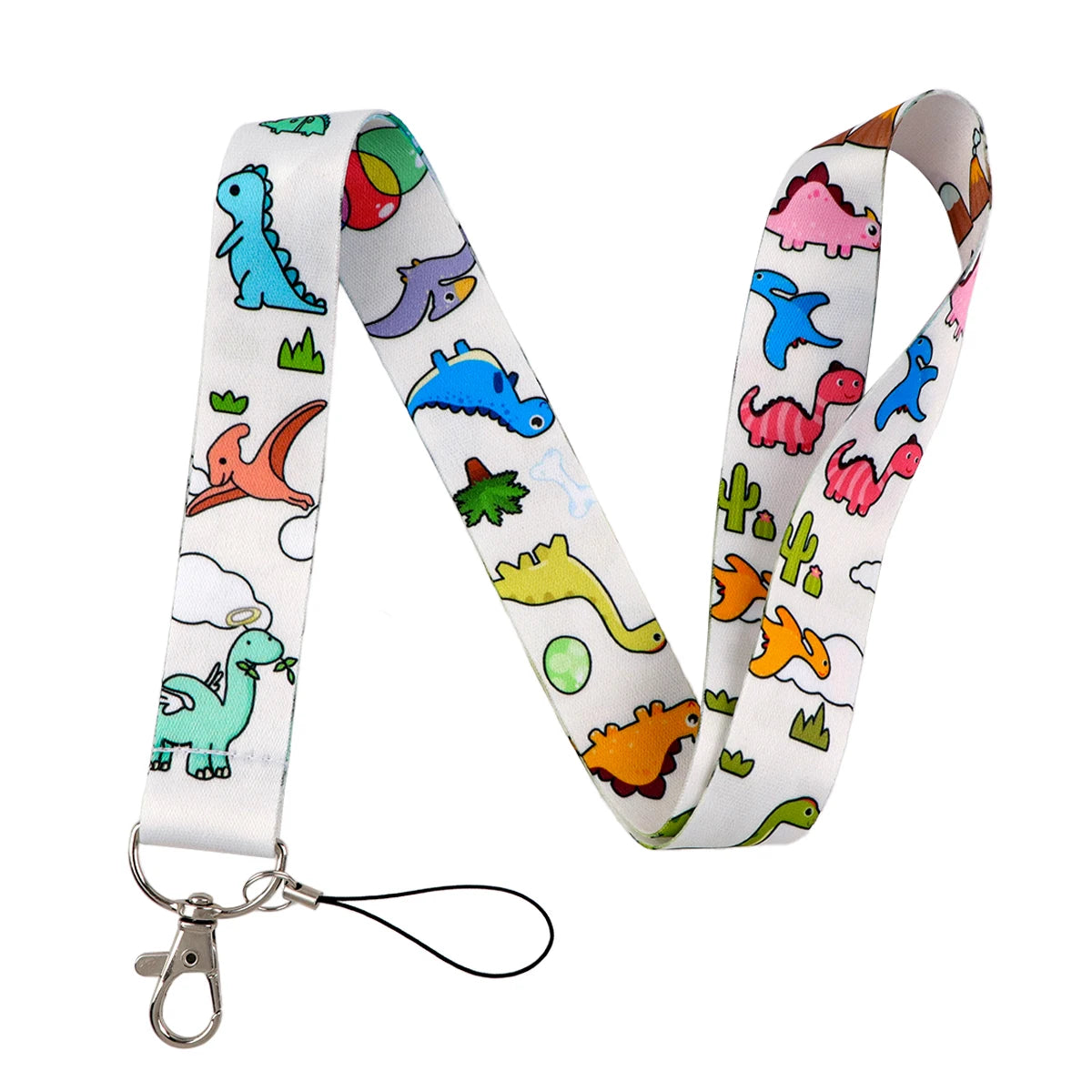 Cartoon Dinosaur Lanyards for Keys Phone Straps ID Card USB Badge Holder Keychain Key Ho detail view