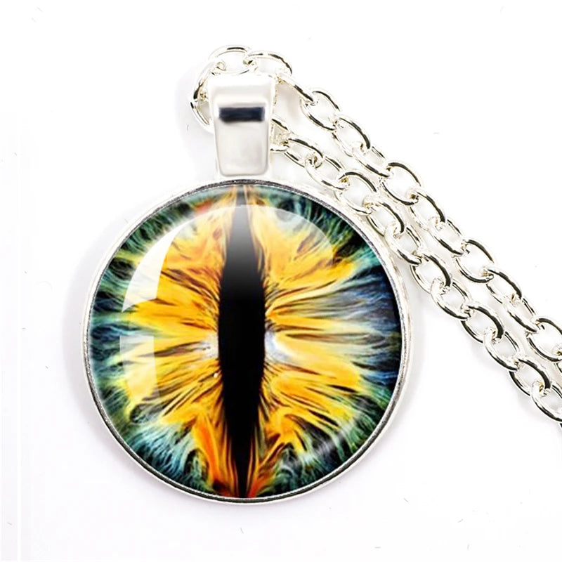 Fashion Evil Eye Pendant Necklace | Trendy Glass Cabochon Jewelry Gift additional angle