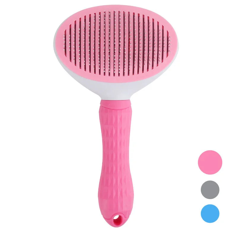Pet Deshedding Comb | Self Cleaning Needle Brush for Dogs and Cats detail view