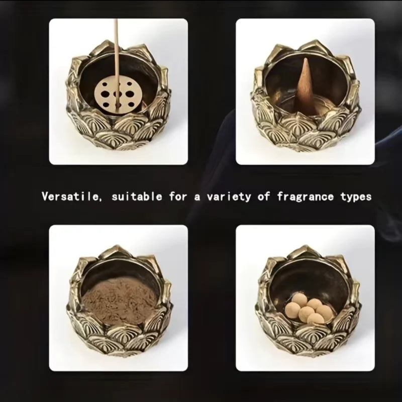 Lotus Incense Holder | Mini Asian Style Cone Burner Zen Decor Gift detail view