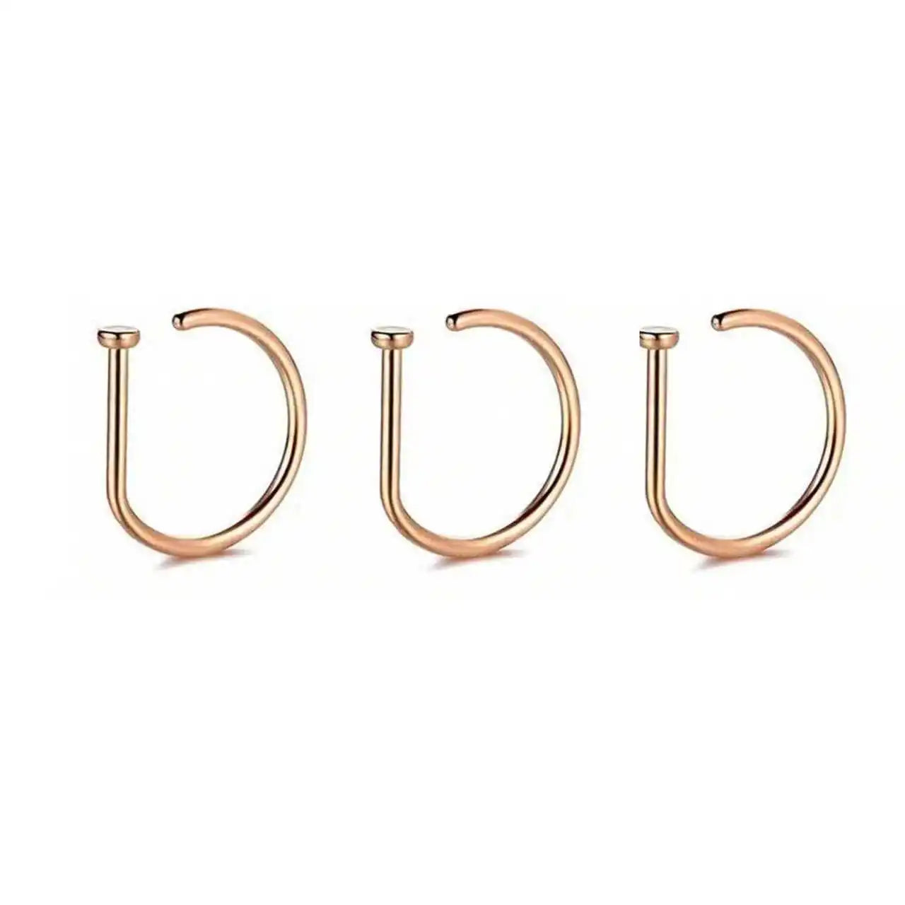 Stainless Steel Ring Nostril Body Jewelry New Curved Barbells Fake Nose Piercing D Sha close-up view