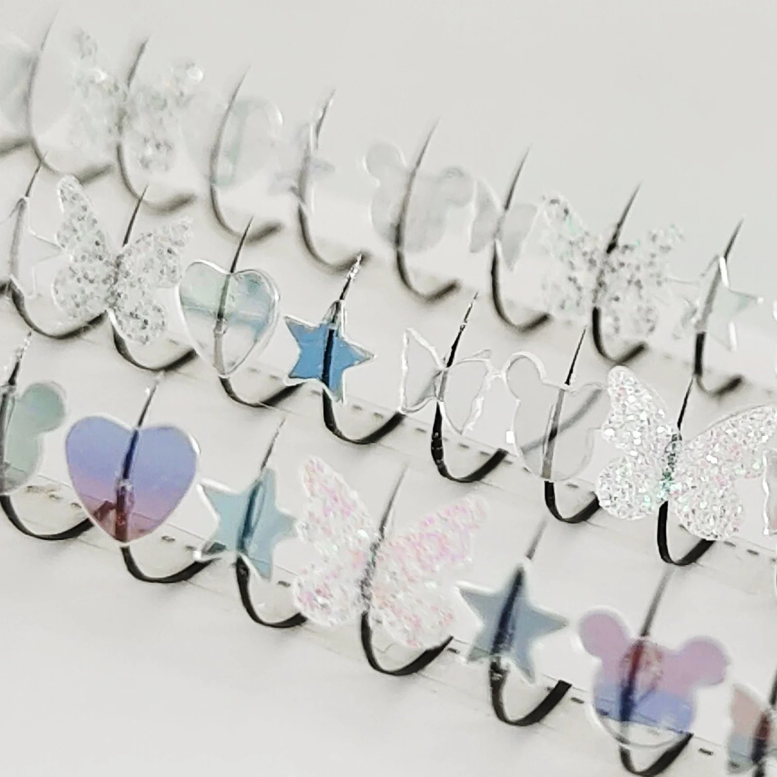 Summer Silvery Butterfly Fairy Eyelashes | Glitter Music Festival Lashes 10-15mm alternate view
