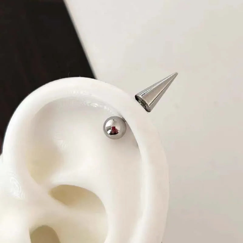 Stainless Steel Heart and Star Stud Earrings | Women's Punk Y2K Jewelry lifestyle view