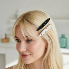 Niche Korean Acetic Acid Hairpin Clip Fashion Colorful Drilling Design Headdress for Gir detail view