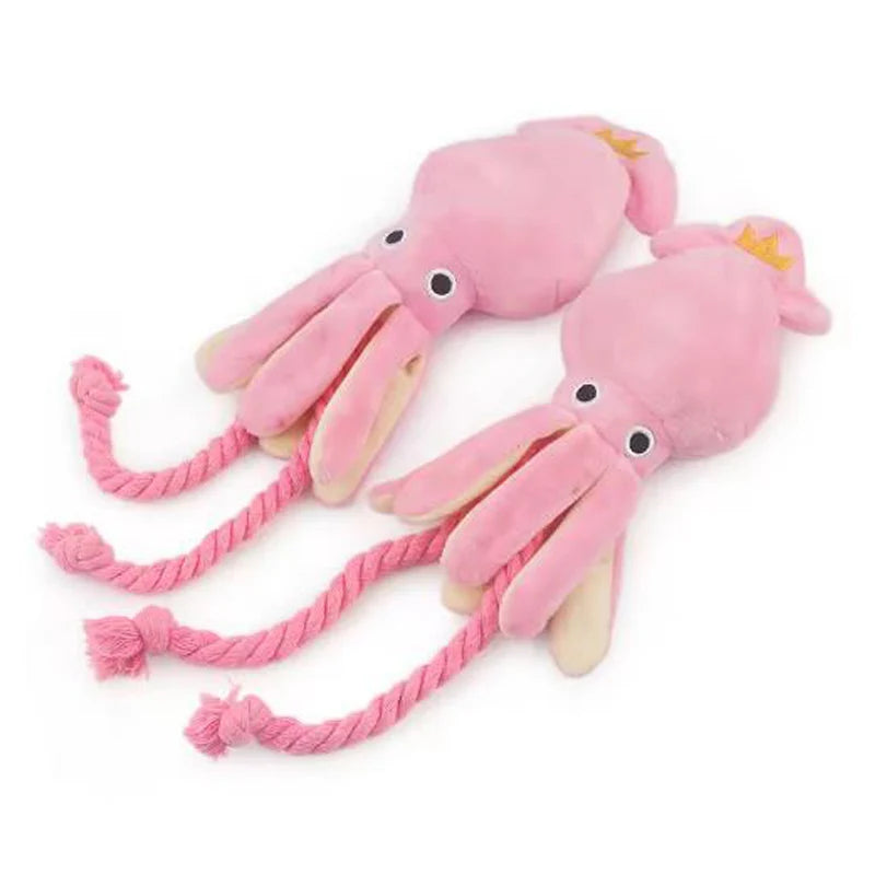 Dog toys cat toys sound-emitting cotton rope octopus chew toys close-up view