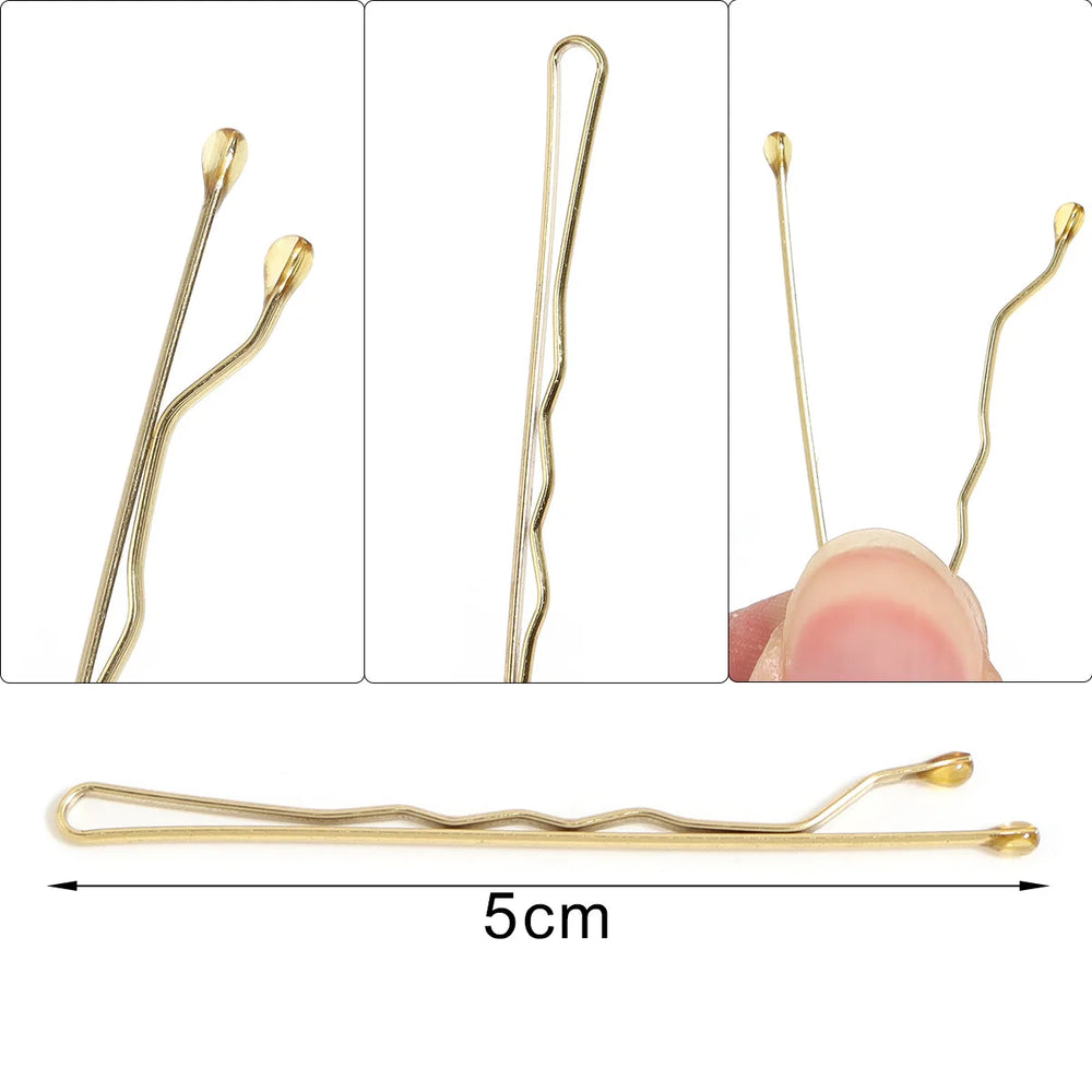50 Pcs 4 Colors 5cm Hair Clip Lady Hairpins Curly Wavy Grips Hairstyle Hairpins Women alternate view
