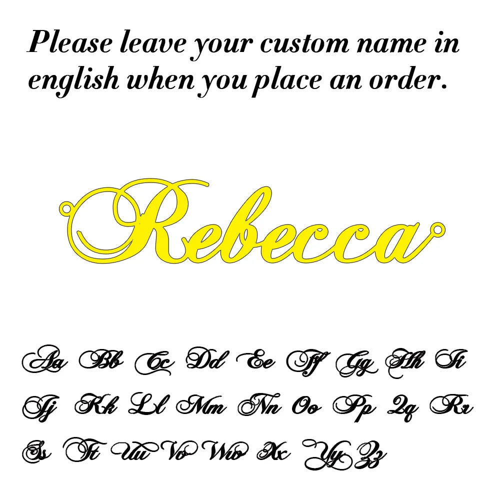 Custom Name Necklace for Women Personalised Cursive Letter Pendant Stainless Steel Je alternate view