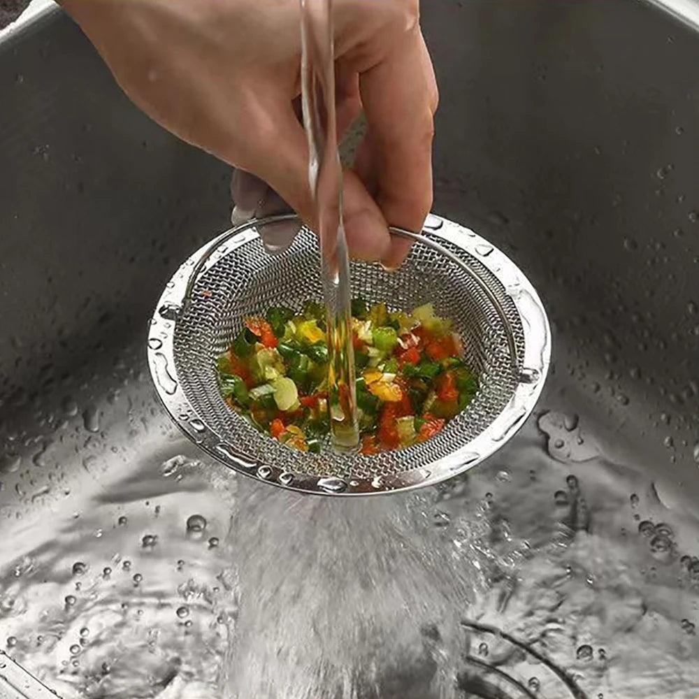 Stainless Steel Kitchen Sink Filter Strainer | Food Residue and Hair Catcher close-up view