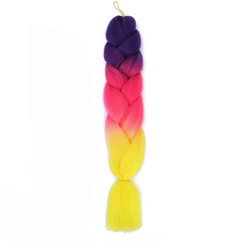 Synthetic 24Inch Jumbo Braids Extensions Long Yaki Straight Braiding Hair Afro Ombre lifestyle view