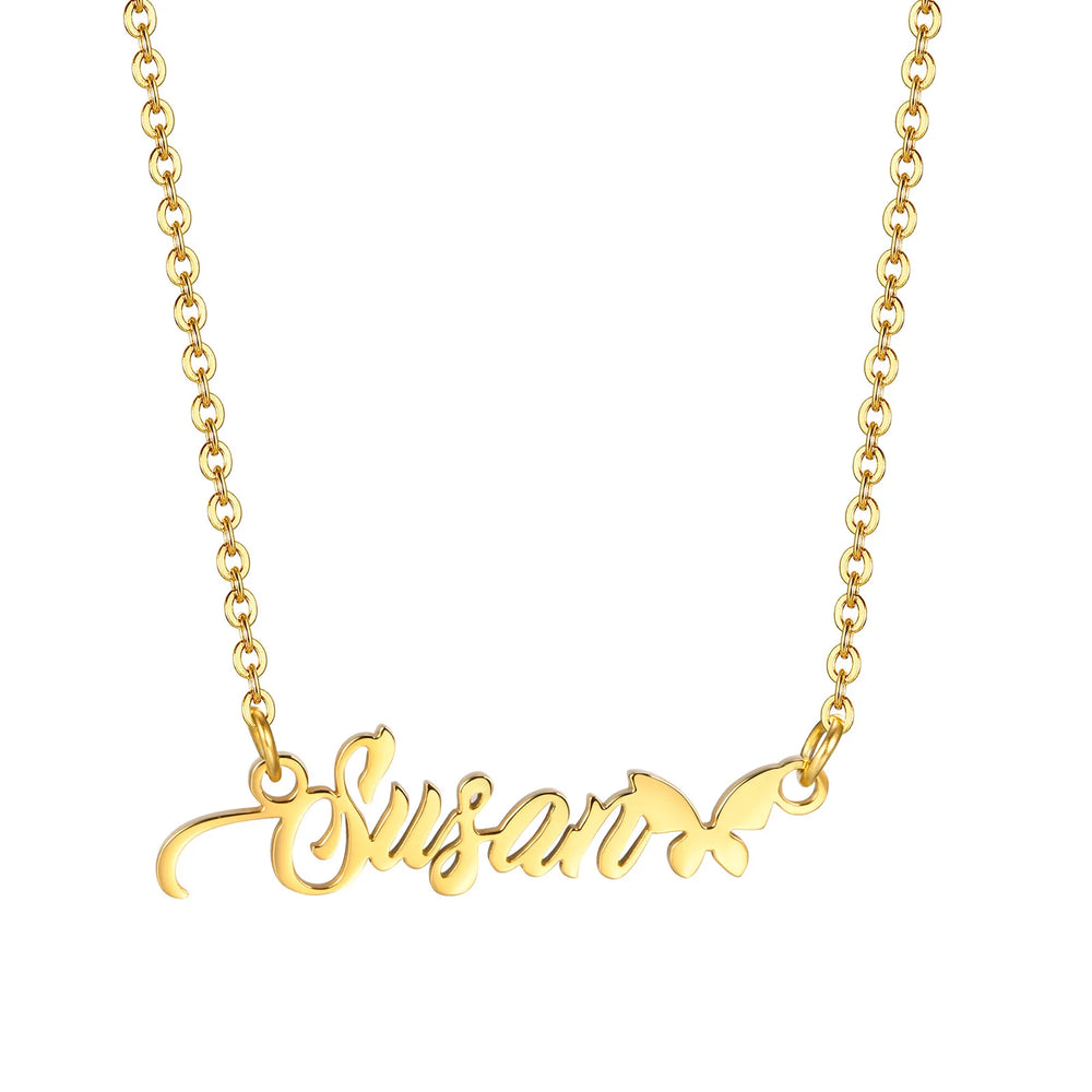 Personalized Name Necklace for Little Girl Boy | Stainless Steel Initial Customized Gift detail view