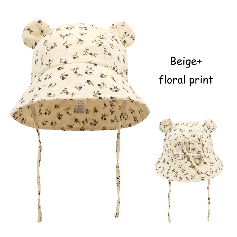 Muslin Baby Sun Hat for Toddlers | 100% Cotton Cartoon Kids Cap lifestyle view