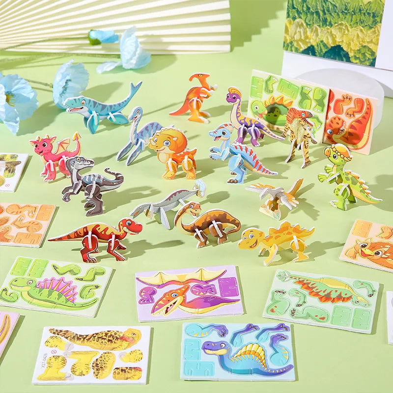 30Kinds Animal 3D Puzzle Kids Children Birthday Party Toy Paperboard Cartoon Dinosaur DI detail view