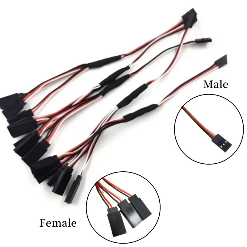 1PCS 20/30/50cm 1to1/ 1to2/ 1to3/ 1to4 RC Servo Extension Wire Cable Futaba 3 Pin JR Plu detail view