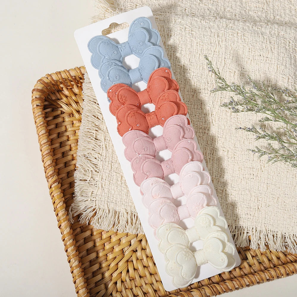 10PCS/Set New Fabric BB Hair Clip Children's Girls' Teenagers' Side Bangs Clip Girls' Party Daily Decoration Hair Accessories