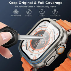 Tempered Glass For Apple Watch band ultra 49mm Screen Protector Anti-Scratch Glare HD Full Film Metal Bumper iWatch Ultra 49mm