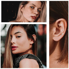 1/11Pcs 16G Eyebrow Rings for Women, Curved Barbell Belly Lip Rings Cartilage Daith Earr detail view