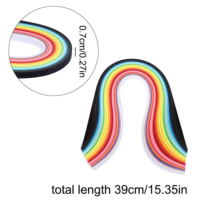 260pcs Rainbow Paper Quilling Strips Set | Paper Craft DIY Kit for Handmade Gifts detail view