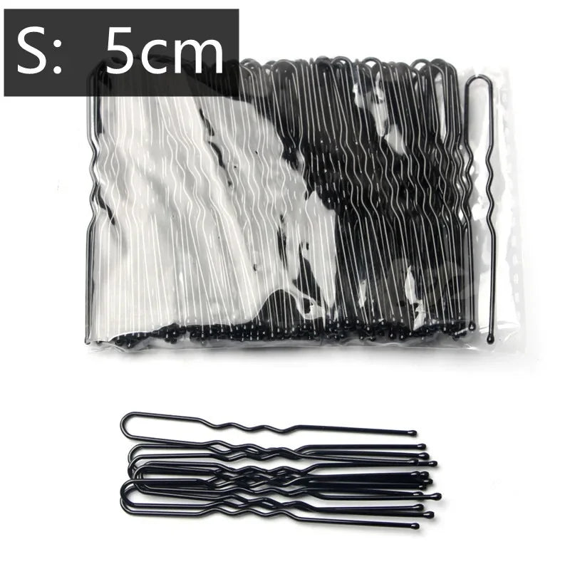50Pcs/Bag Women U Shaped Metal Hair Pins Alloy Girls Waved Clips Bridal Hair Pins Headwear Hair Accessories 5/6/7cm