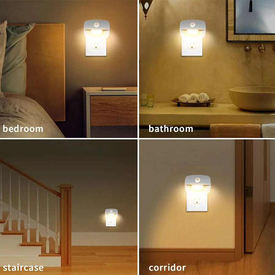 Smart Motion Sensor LED Night Light | EU Plug In 220V Wall Lamp for Hallway Kitchen additional angle