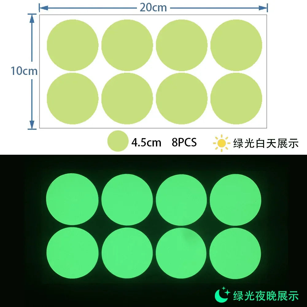 Glow in the Dark Wall Stickers | Luminous Dots Decals for Kids Room close-up view