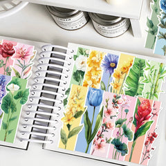 30 Spring Scenery Bookmarks, flowers, ins, High-end Reading novels, book marking cards, detail view