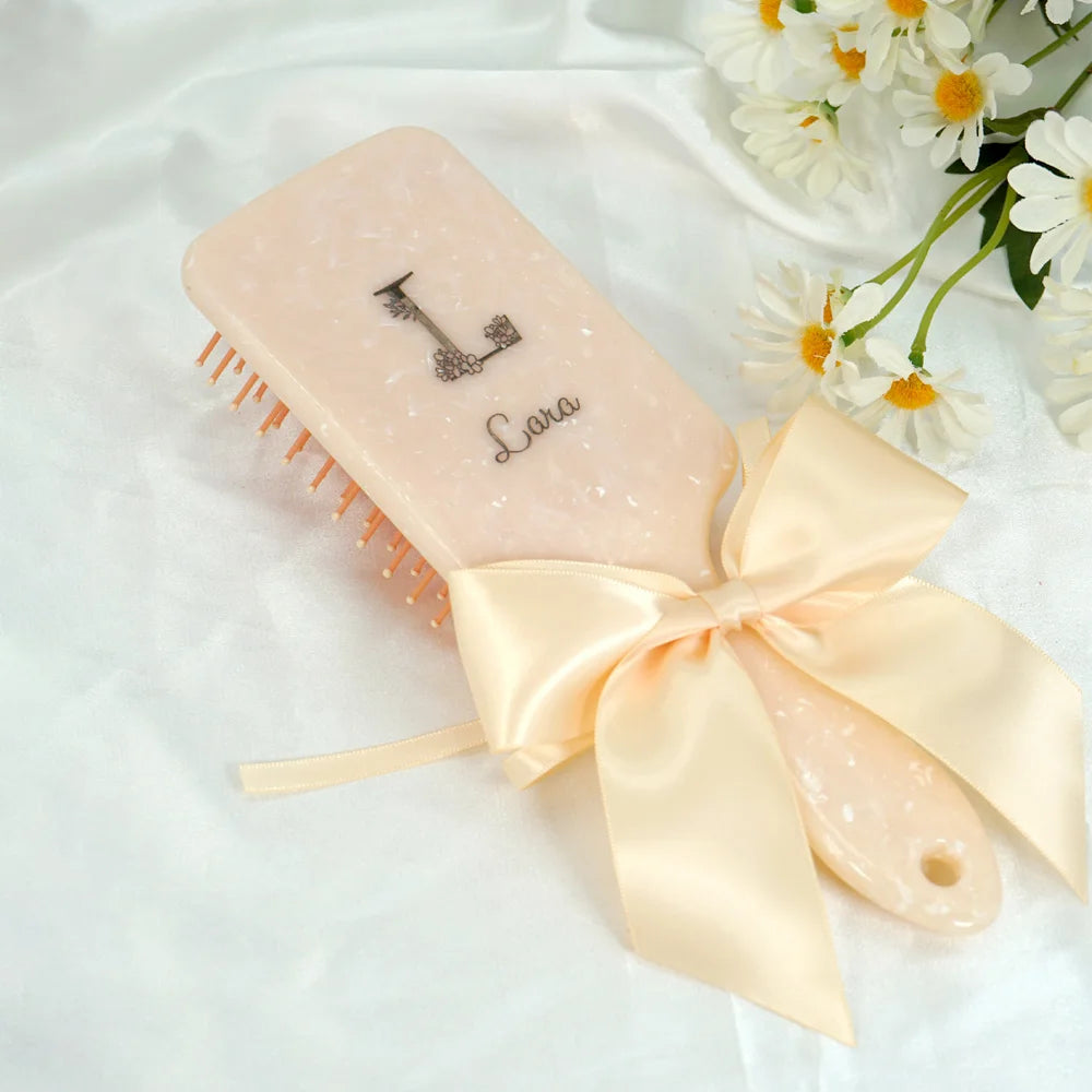 1pc Customized Personalized Hair Brush Engraved Name Scalp Massage Airbag Hairbrush Ha close-up view