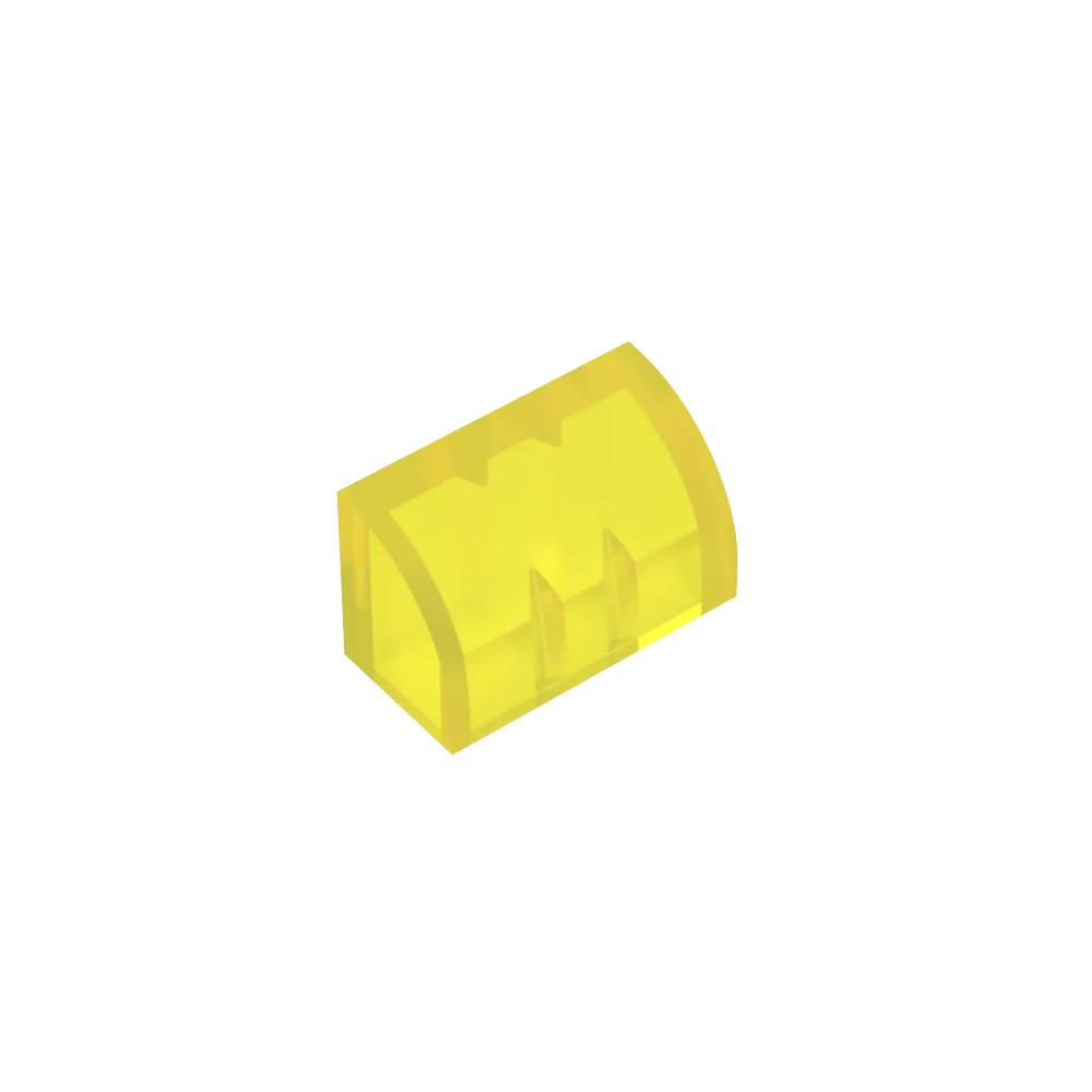 Gobricks GDS-M063 Curved Brick 1 x 2 x 1 No Studs | Compatible Building Block close-up view