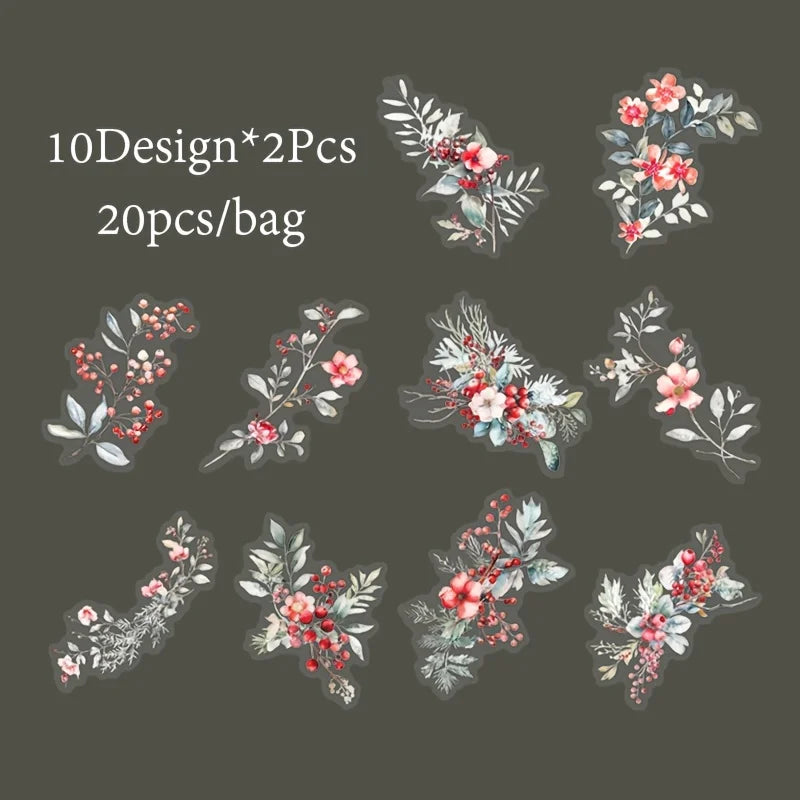 Plant Themed Sticker Pack | 20PCS DIY Decorative Scrapbook Stickers detail view