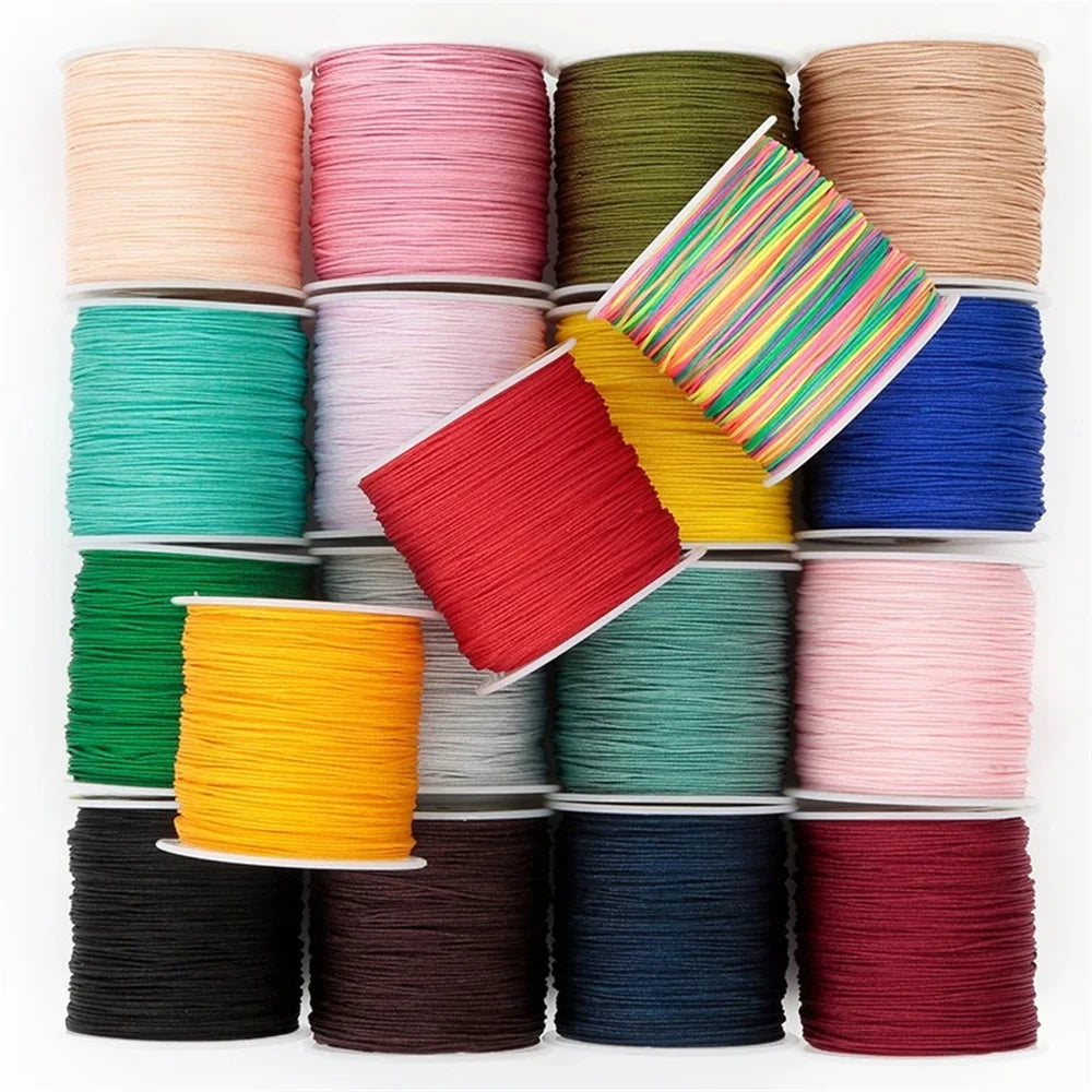 50Yds 0.8mm Crafts Nylon Cord For Jewelry Making Braided Nylon Satin String for Brace lifestyle view