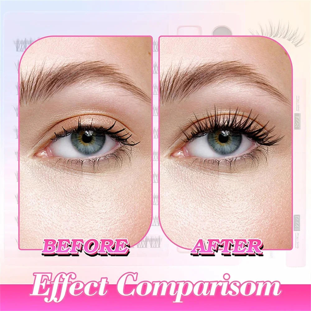 Eyelashes Extension Cluster Lashes Individual Full Volume Lashes Natural Look 8-16M additional angle