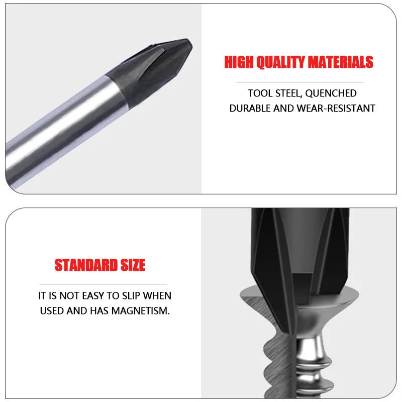 6 in 1 Magnetic Screwdriver Set | PH0 PH1 PH2 Phillips and Slotted Screw Driver close-up view