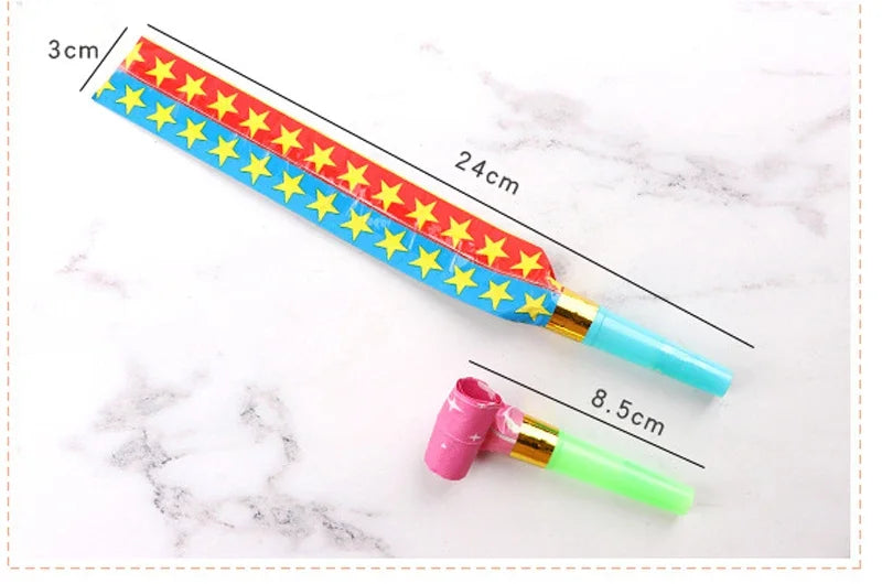 10-20PCS Colorful Whistles Funny Toy Blowing Dragon Whistle Blow Roll Toys Party Ga additional angle