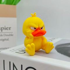 3D Printing Angry Yellow Duck Statue, Angry White Eyed Funny Duck, Humorous Indoor/ou alternate view