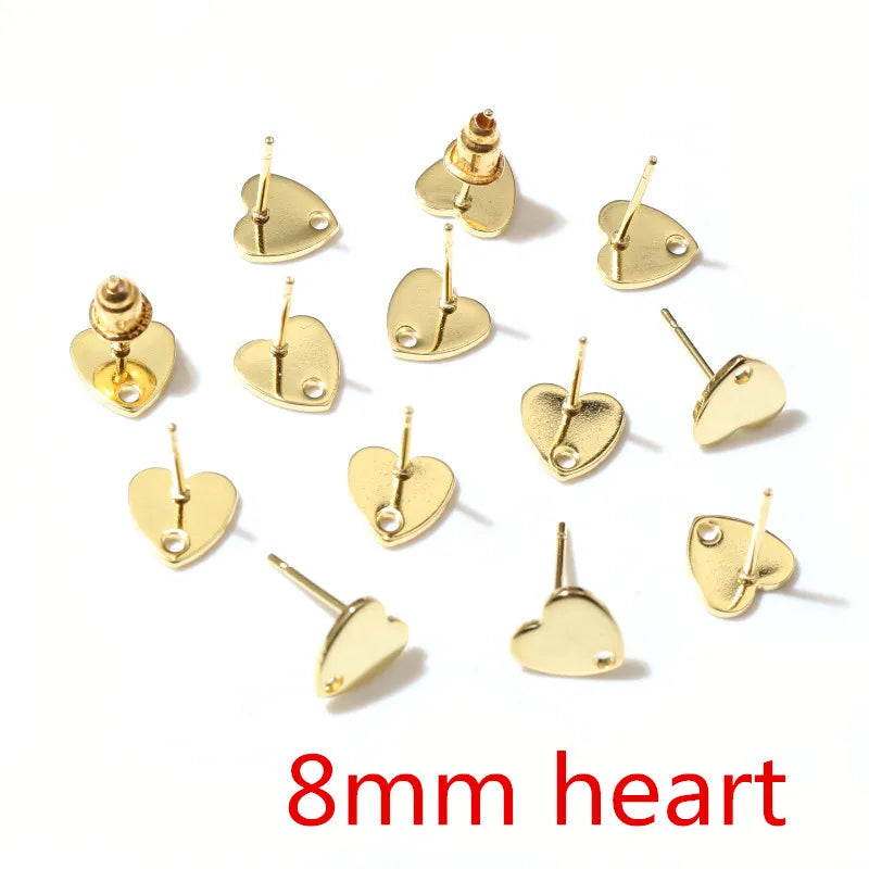 20pcs 316 Stainless Steel Gold Color Geometric Earring Stud Earring Posts Connector f alternate view